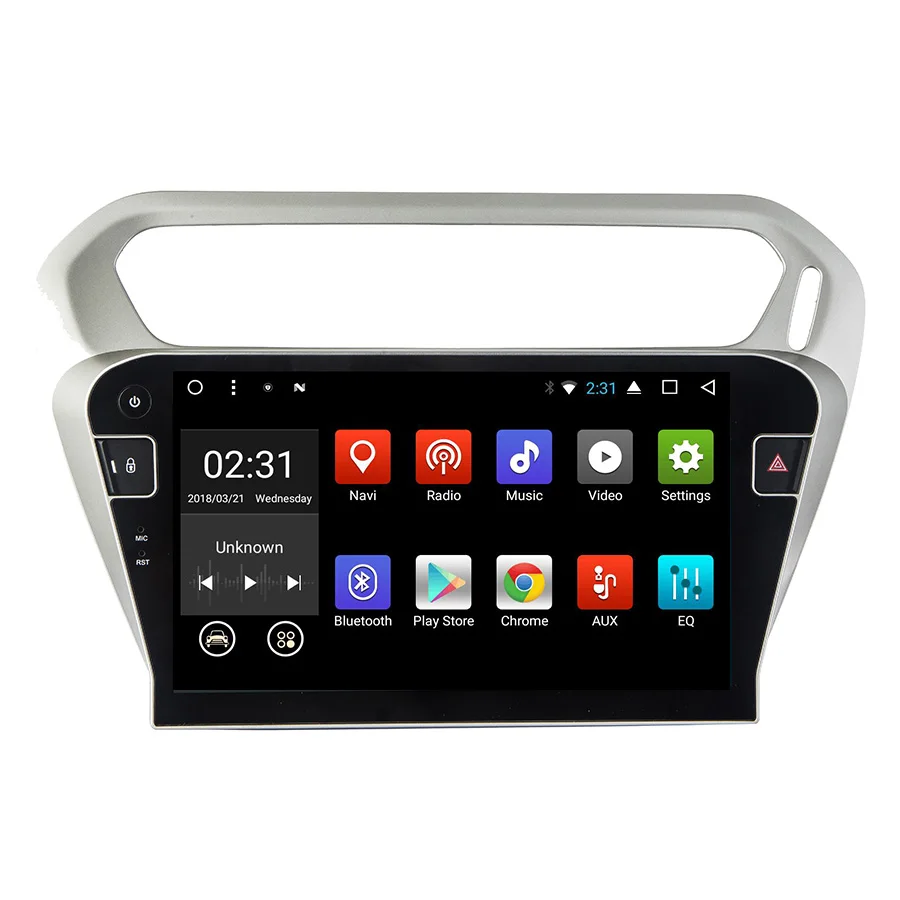 Top Asvegen  Android 7.1 Quad Core Car Radio GPS Navigation Stereo Headunit WIFI 4G Media DVD Player For Peugeot 301 2014 1