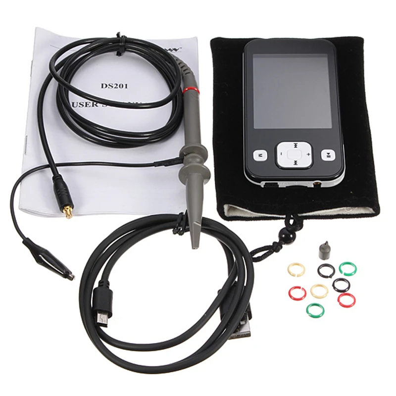 

DS212 Mini LCD Digital Portable Storage Oscilloscope Handheld Bandwidth 200KHz Sampling Rate 1MSa/s MCX Probe New