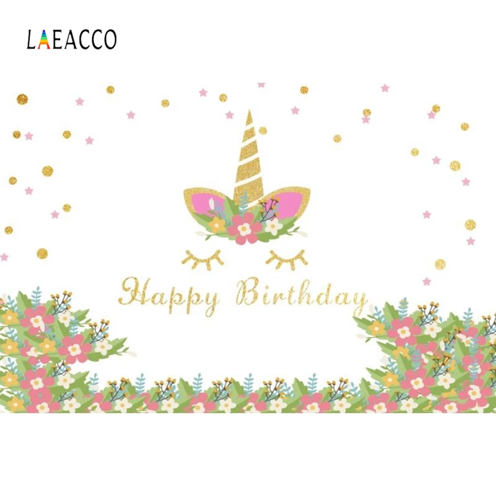 

Laeacco Cartoon Unicorn Party Baby Portrait Photographic Backdrops Photocall Customized Photography Background For Photo Studio