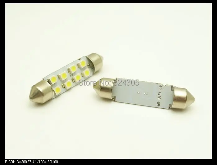 

500 X 41mm 1210 8 LED Car Auto Interior 3528 SMD 8 LED Light White Festoon LED Licence Plate Lamp Bulb Dome Roof Car Light