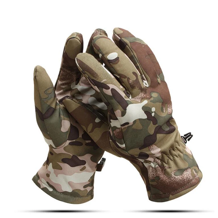 Camo Hunting Ice Winter Fishing Warm Gloves Men Waterproof Thicken