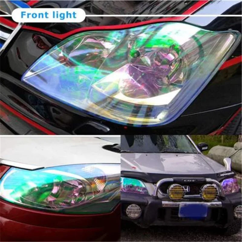2x A4 Transparent Chameleon Headlight Tint Fog Tail light Lamp Vinyl