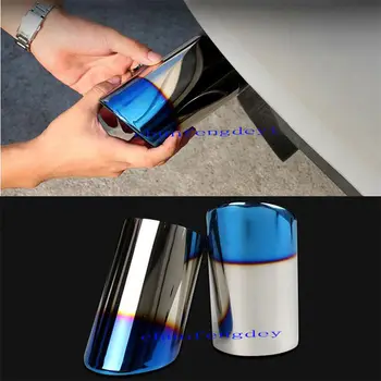 

2pcs Top Blue Tail End Pipe Exhaust Muffler Silencer forAUDI A4 B8 2008-2015