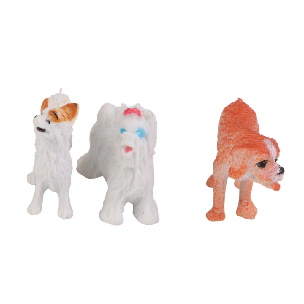 12Pcs/Pack Multi-Color Plastic Dog Pet Animal Model Toy for Kids Children Toddlers Gift Room Desk Table Decor