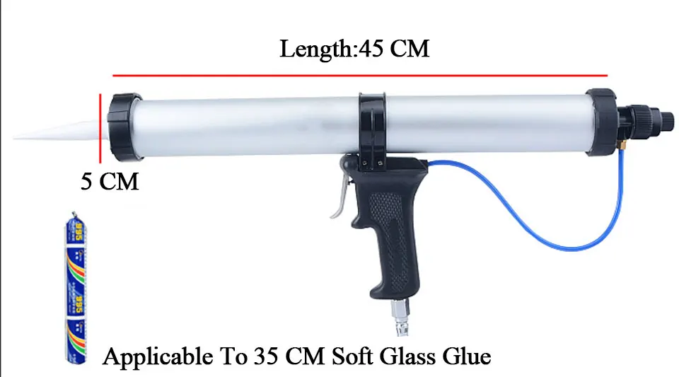 Пневматический герметик пистолет 600 мл мягкий клей Регулируемая скорость пневматический стекло клеевой пистолет затирки строительные