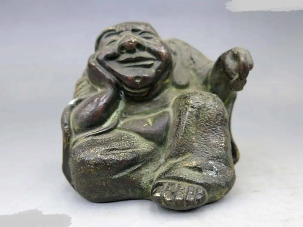 

DS DS China old bronze copper carved fine Buddhism lucky money buddha Sculpture Statue