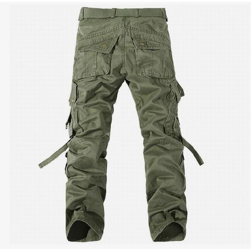 Хлопок для мужчин s Cargo длинные брюки для девочек многокарманный военный Мешковатые Черные мотобрюки плюс размеры карман весна уличная