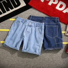 Джинсовые шорты мужские летние новые большие размеры 5xl мужские чистый цвет большие свободные джинсовые шорты с высокой посадкой masculino