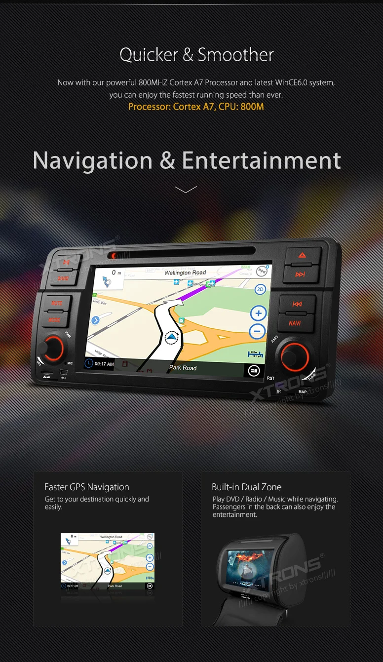 Perfect XTRONS 7 inch HD Digital Touch Screen Car DVD Player CANbus GPS Navigation For BMW E46/Rover 75/MG ZT 2001 2002 2003 2004 2005 8