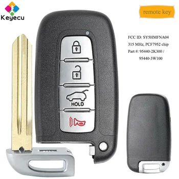 

KEYECU Smart Remote Car Key With 4 Buttons 315MHz PCF7952 Chip - FOB for Hyundai Equus Elantra Azera 2011 2012 2013, SY5HMFNA04
