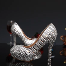 Neue Ankunft 2015 Kristall Braut Hochzeit Schuhe Handamade Strass frauen Plattform High Heels Elegante Dame Pumps