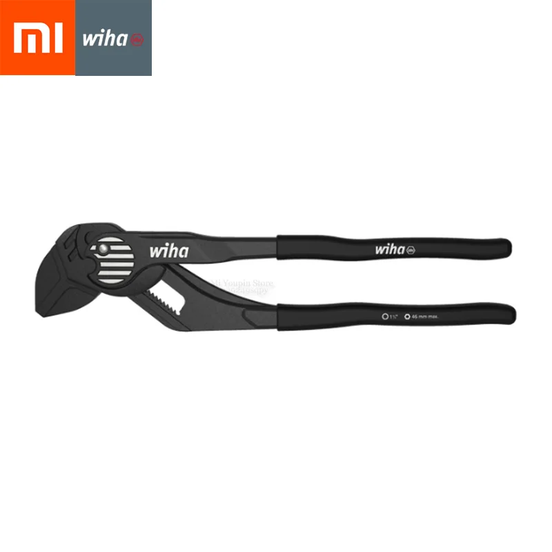 Original Xiaomi Mijia Wiha Pliers High-carbon Steel Wrench Quick Adjustment Labor-saving Design Pliers Stable 260*60*15mm - Цвет: black