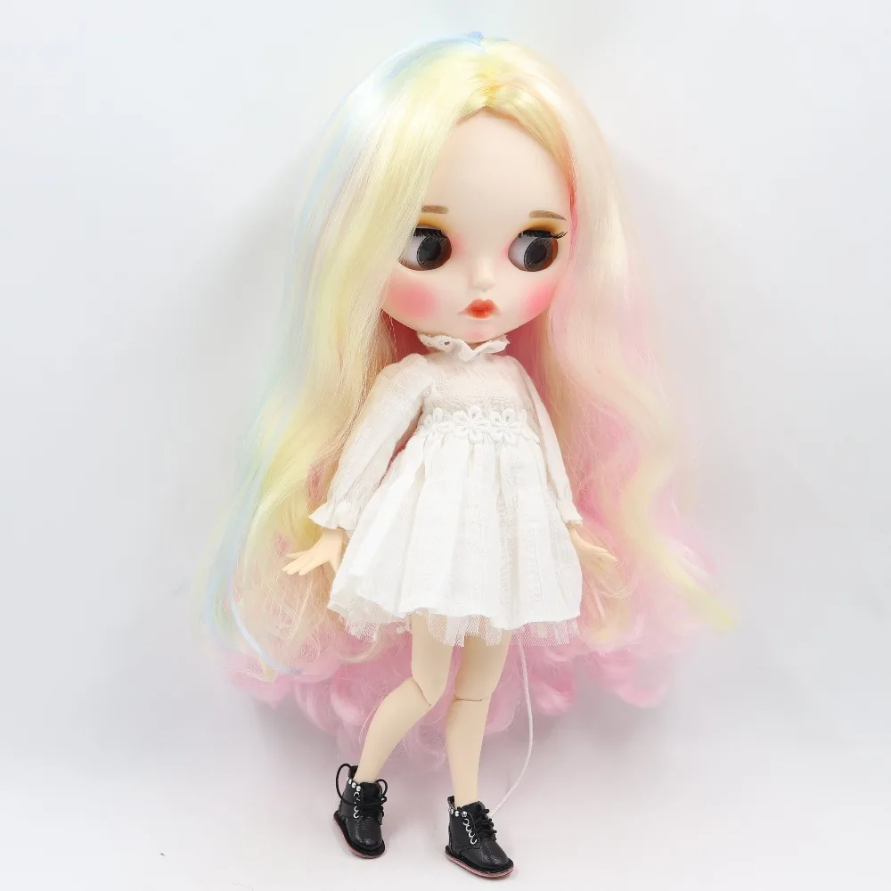 Neo Blythe Doll with Multi-Color Hair, White Skin, Matte Pouty Face & Custom Jointed Body 1