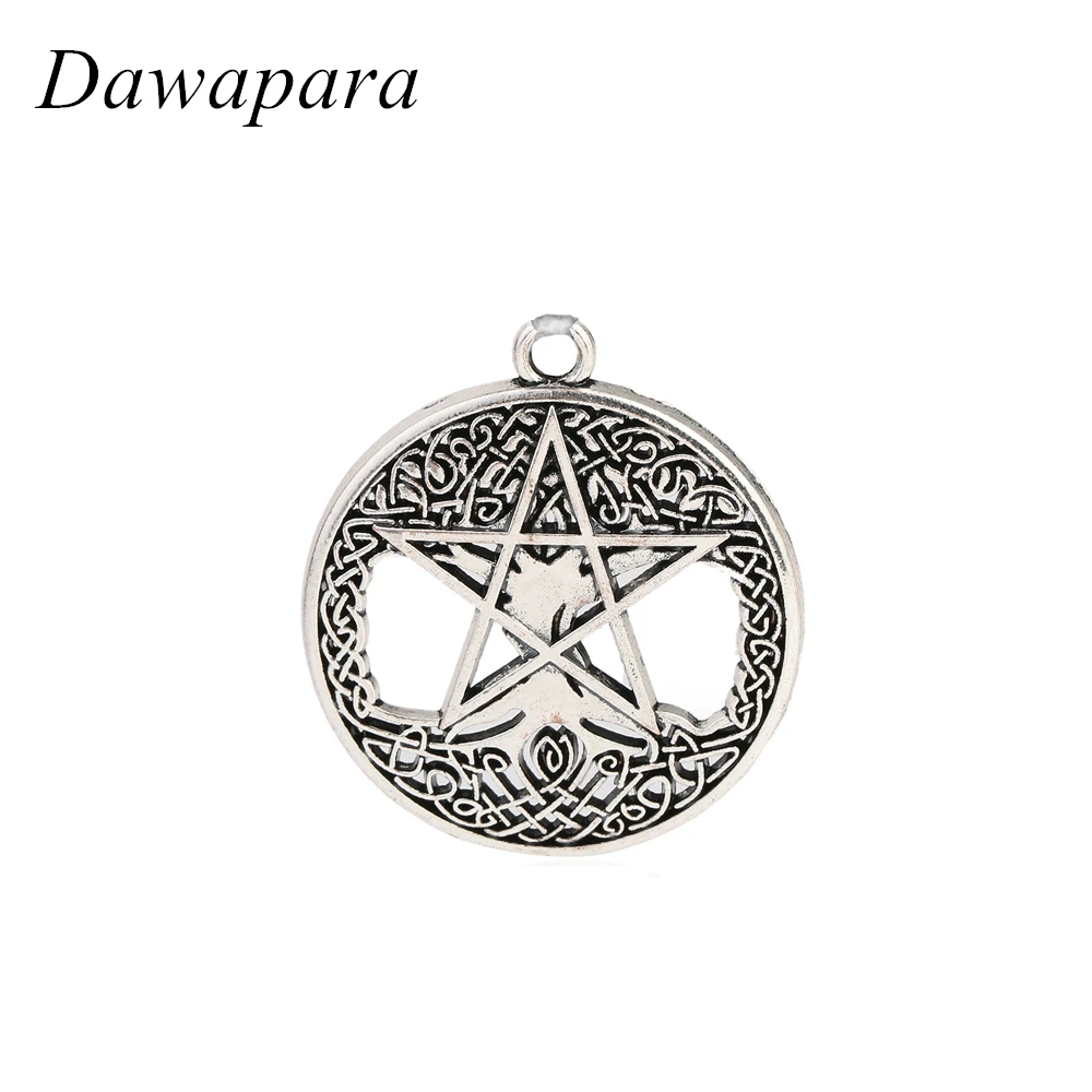 

Dawapara Pentacle Tree of Life Hollow Wicca Pendants Trendy Large Charms for Jewelry Making Men & Women 2017 New Fashion