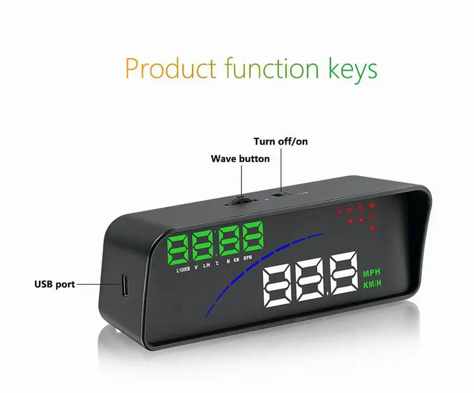 Дисплей на голову P9 OBD2 универсальный дисплей HUD автомобильный Умный Цифровой скоростной проектор на лобовое стекло км/ч распродажа