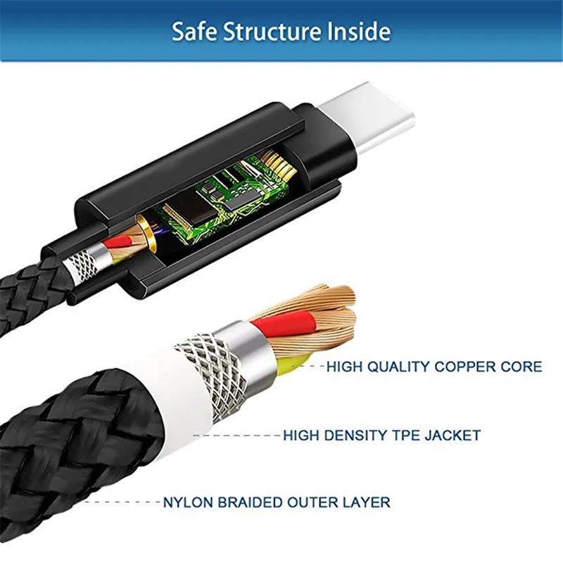 Кабель с разъемом usb type-c кабель для зарядки и передачи данных с 0,2 м, 1 м, 2 м, usb-c Зарядное устройство для samsung S10 плюс S10E NOTE 8 9 huawei mate 20 lite pro nova 4 3 2