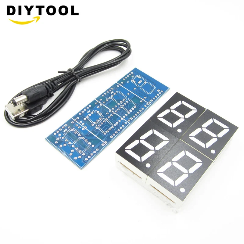 AT89C2051 цифровые 4 бита электронные часы набор для производства DIY Kit