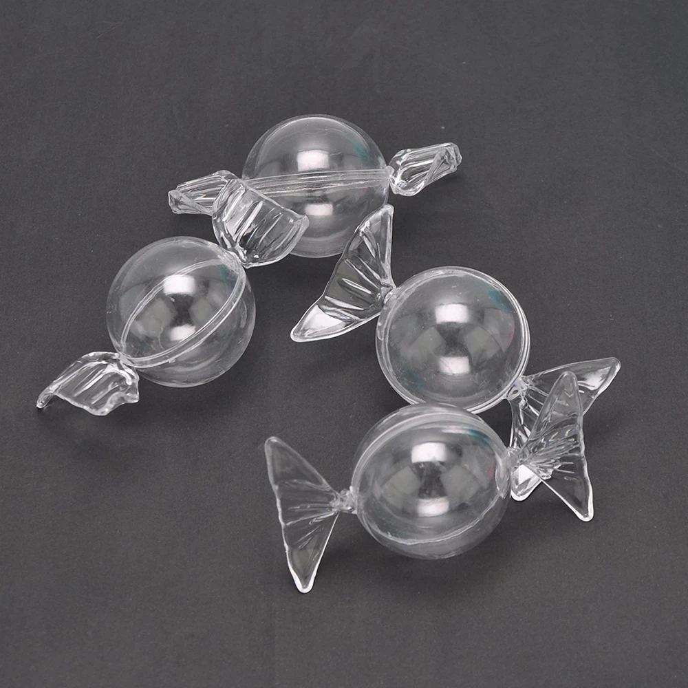 12pcs/Lot Transparent Candy shaped Plastic Candy Box for DIY Wedding