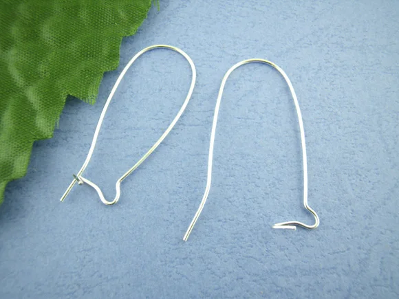 

DoreenBeads Zinc metal alloy Earring Components Earring Findings Silver color 16.0mm( 5/8") x 3.8cm(1 4/8"), 25 PCs 2015 new