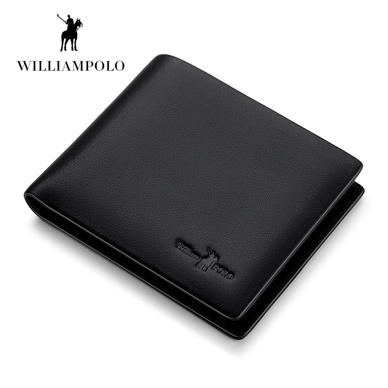 

WILLIAMPOLO 100% Genuine Leather Wallet Men Purse Male Cuzdan Small Wallet Portomonee Mini Vallet Perse Card Holder PL171338