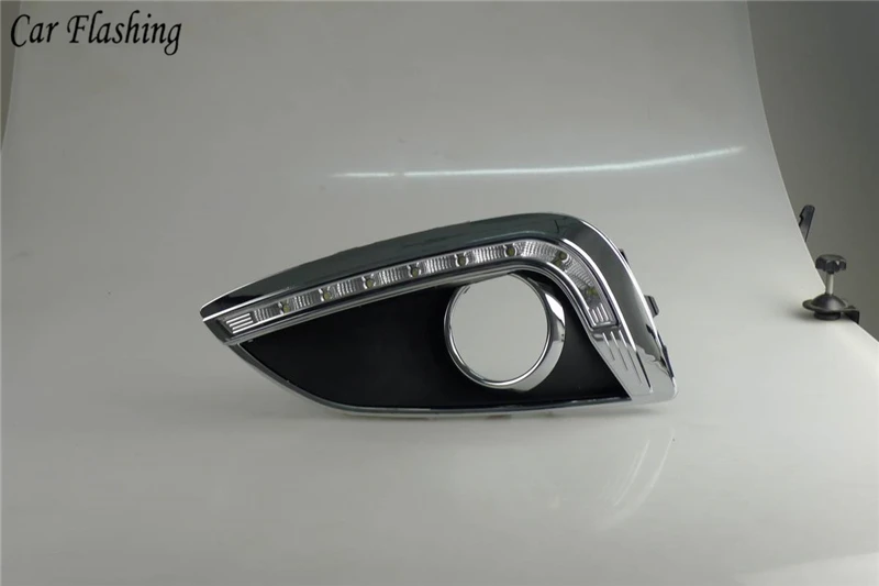 Car flashing 1Set 12V ABS LED For Hyundai IX35 ix 35 2010 2011 2012 2013 Car-styling LED DRL Daytime Running Light Waterproof