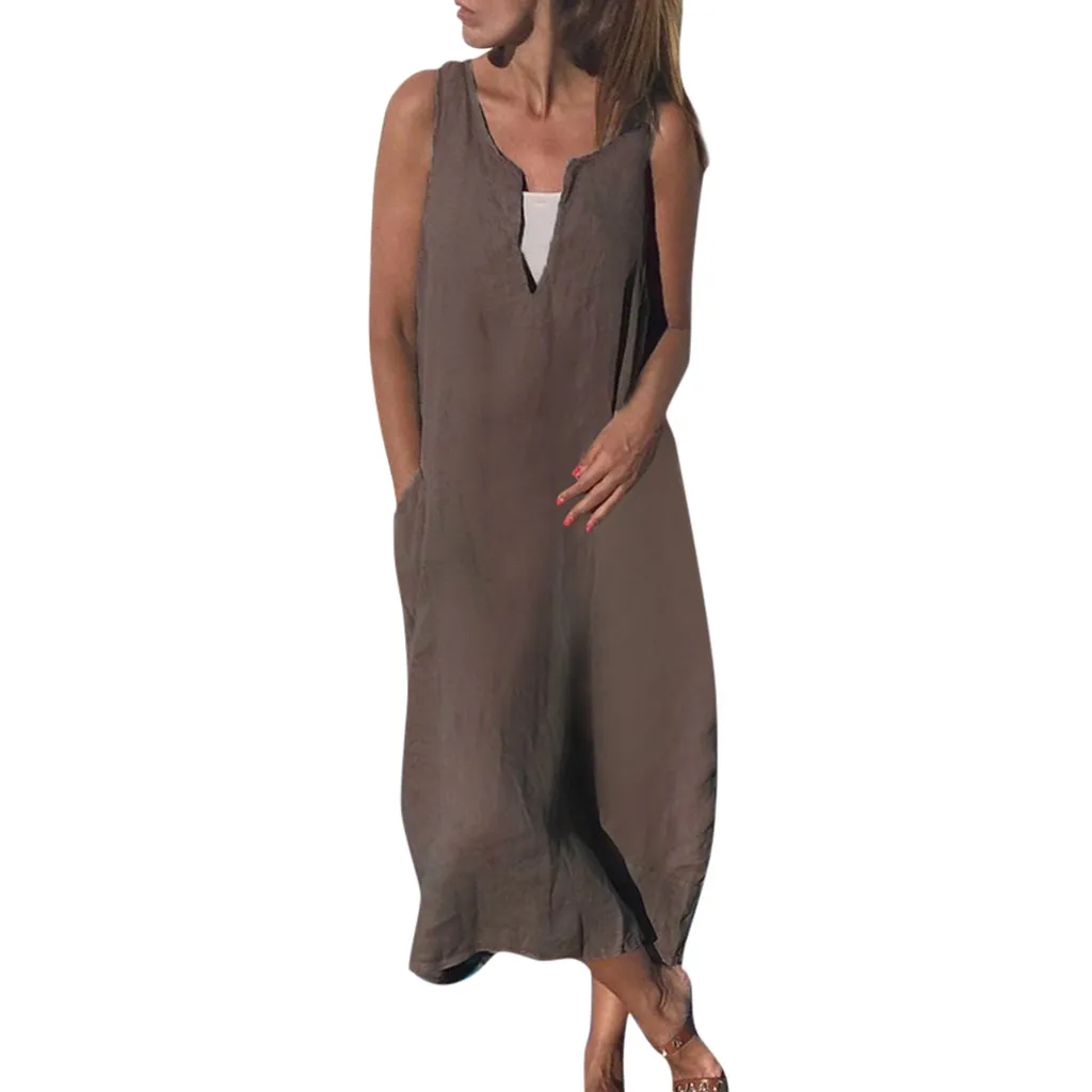 Plus Size Summer Maxi Dress 2019 Women Vintage Sleeveless Pocket Long Dress Party Dresses Woman Party Night Elegant Dress Plus Size Summer Maxi Dress 2019 Women Vintage Sleeveless Pocket Long Dress Party Dresses Woman Party Night Elegant Dress