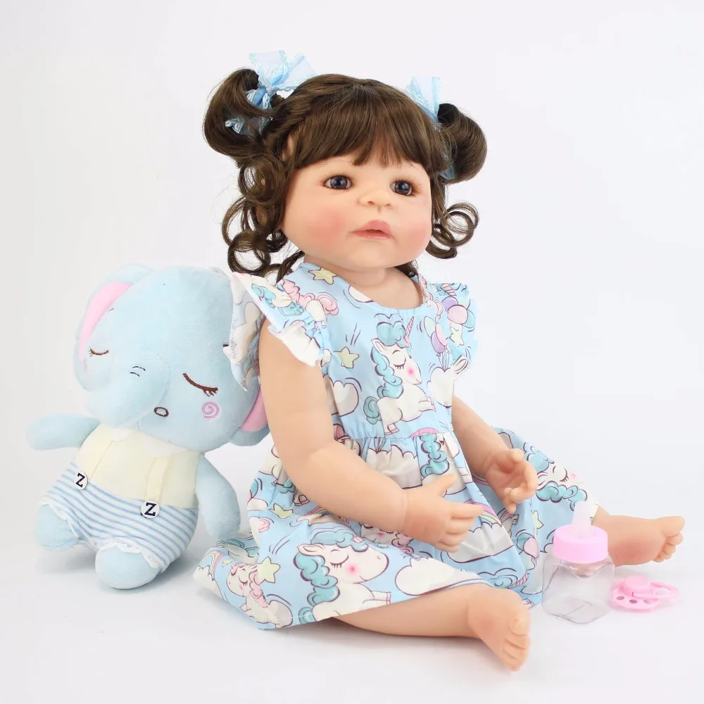 55 см полностью силиконовая виниловая кукла-реборн Bebe игрушка для девочки Bonecas Новорожденные принцесса Младенцы Купание игрушка прекрасный подарок на день рождения