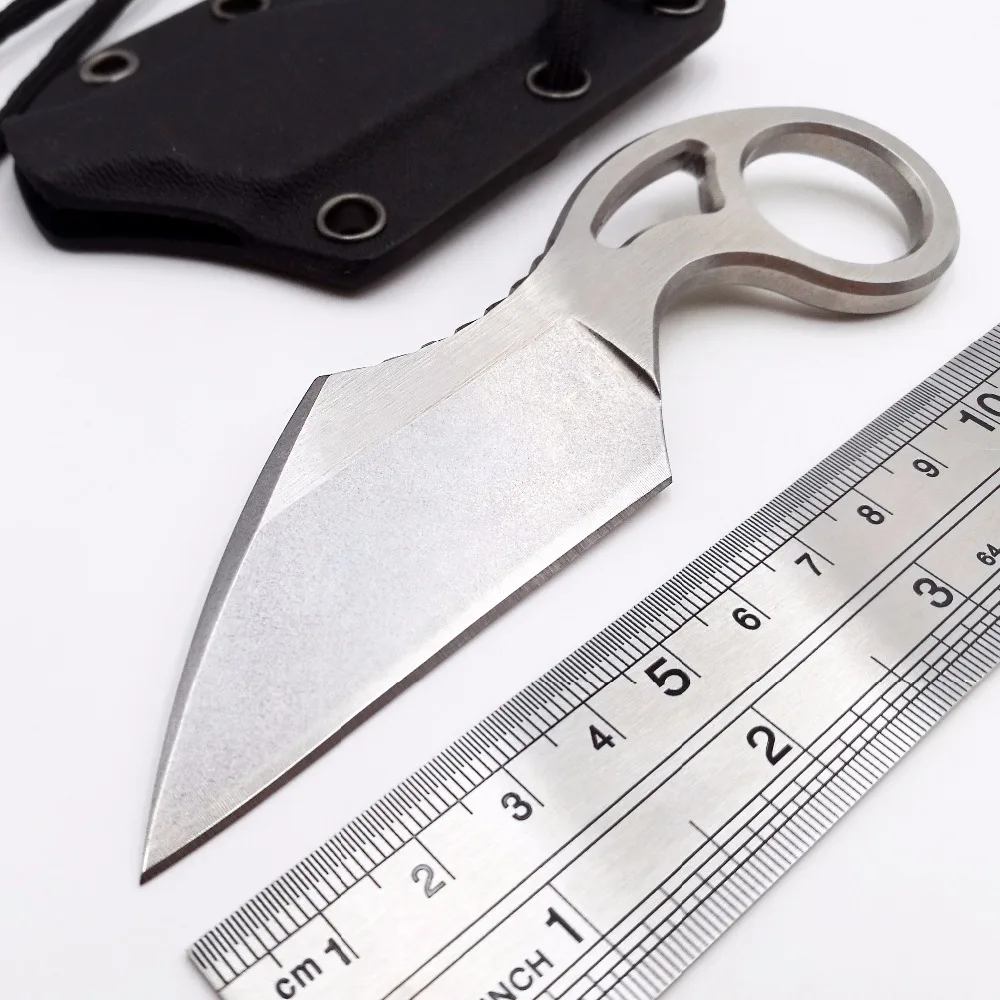 

GRW Tactical Fixed Knife D2 Blade Camping Pocket Knives Outdoor Survival Hunting Multi EDC Tools KYDEX Sheath Straight Knife