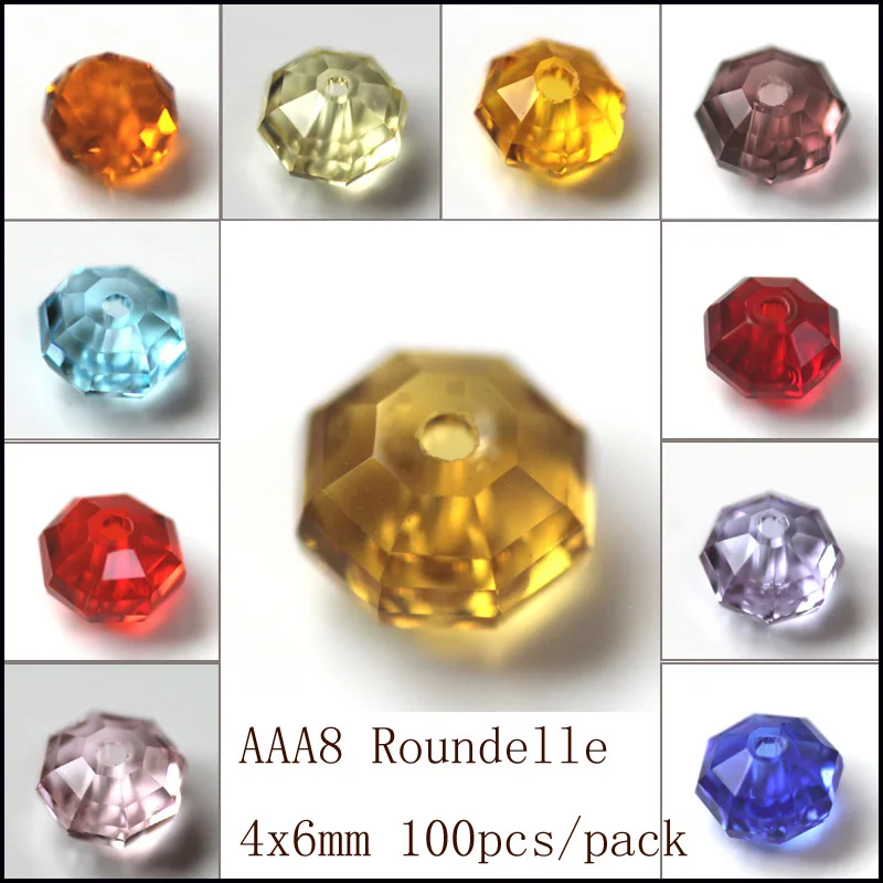 

Wholesale 100pcs 6mm Newest Design Rondelle Round Spacer Faceted beads For Women Bracelet bangle making AAA846M