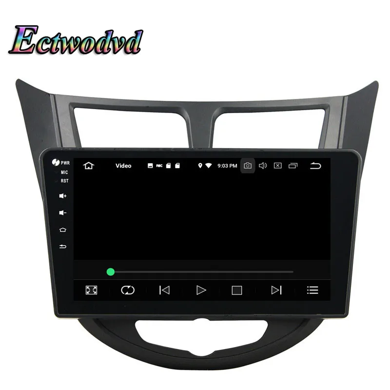 Top Ectwodvd Octa Core 4G RAM 64G ROM Android 9.0 Car Multimedia DVD Player GPS HeadUnit for Hyundai Verna,Accent,Solaris 2011-2012 7