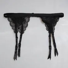 Черные женские подвязки, кружевное, с бретельками, ремень, комплект из 4 предметов; Вьетнамки с ремешком и отделкой металлическими элементами; Пряжка; застежками сексуальный пояс с подвязками для чулок сексуальное женское белье одного размера GA1130