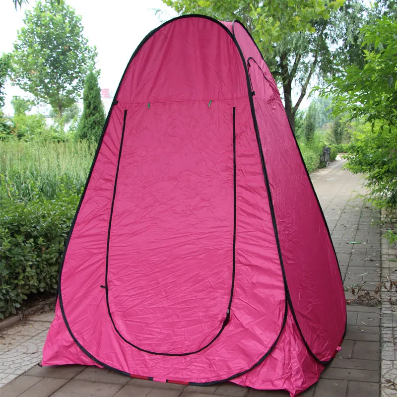 

Rose red color Portable Privacy outdoor watching Pop Up Tent silver coated toilet/shower/change room tent 150*150*190cm