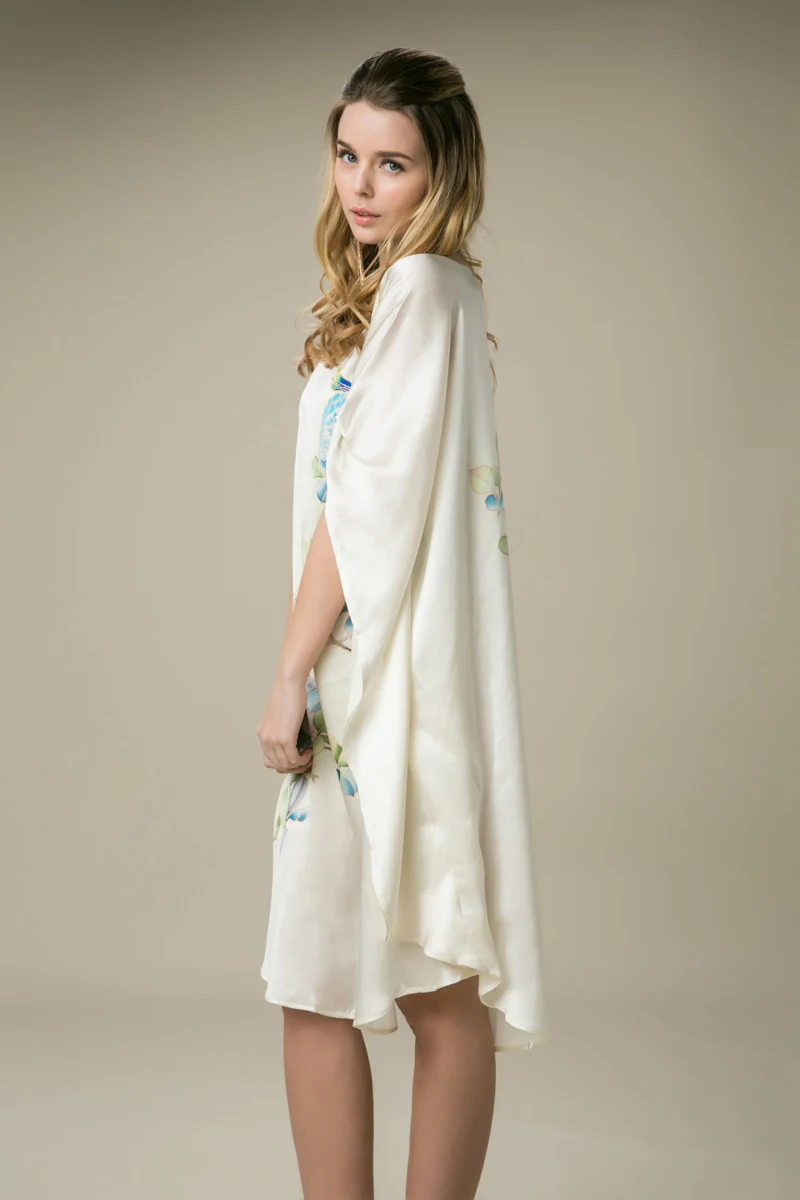 silk sleeping gown | printed silk gown | silk nighty dress