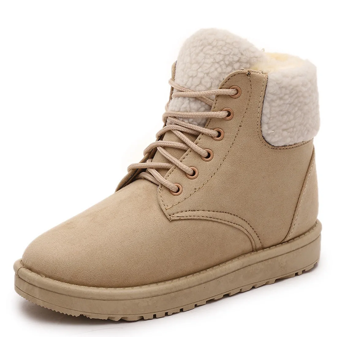 

2017 Fashion Casual Shoes Women Boots Autumn Winter Suede Tooling Snow boot Leather Couples Martin zapatos mujer Big Size