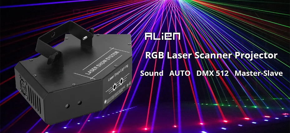 ALIEN RGB Полноцветный луч линии сканер DMX сценический лазерный проектор Освещение Эффект диско DJ вечерние праздничные танцевальные рождественские огни