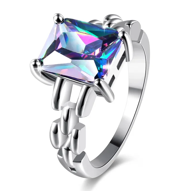 ROXI 18Styles Mysterious Rainbow Rings For Women Men CZ Purple Silver 