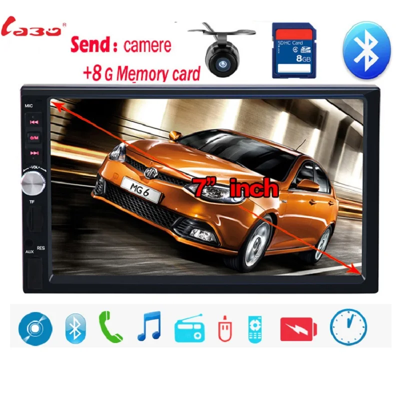 

NEW 7'HD Touch Screen Car MP4 MP5 player BLUETOOTH hands free rear view camera automotivo free shipping