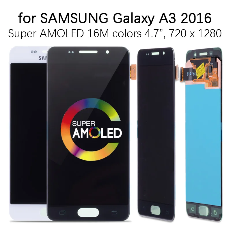 

AMOLED LCD Display For SAMSUNG Galaxy A3 2016 Touch Screen Digitizer For SAMSUNG Galaxy A3 2016 A310 A310F SM-A310F LCD