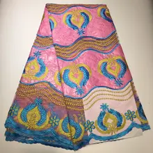 Африканский Базен Ткань Высокое качество парча в Гвинейском стиле хлопчатобумажная ткань tissu африкен бассейна riche для женщин 5 ярдов/партия