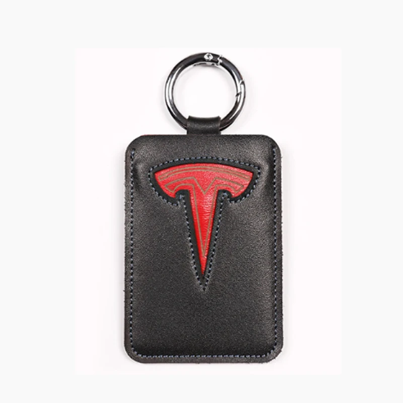 

1pc Genuine Leather Car Card Key Cover Case Logo Styling Deluxe Card Key Protector Shell Car Accessories for Tesla Model 3