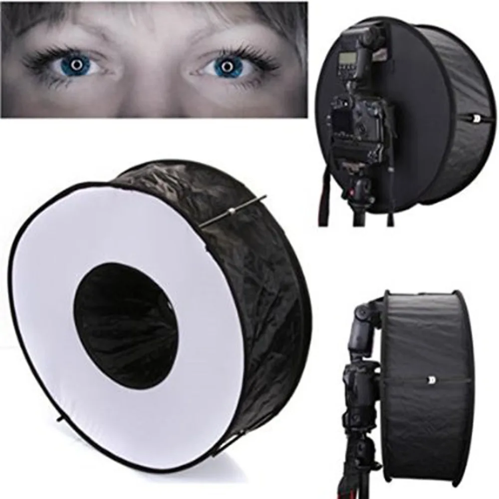 Universal 45cm Easy fold Ring Speedlite Flash Softbox Diffuser
