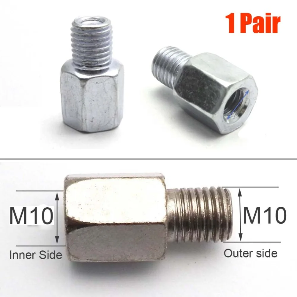 1 пара(2 шт.) скутер мотоцикл зеркало заднего вида адаптеры M10 10 мм правая левая рука резьба изменение винт