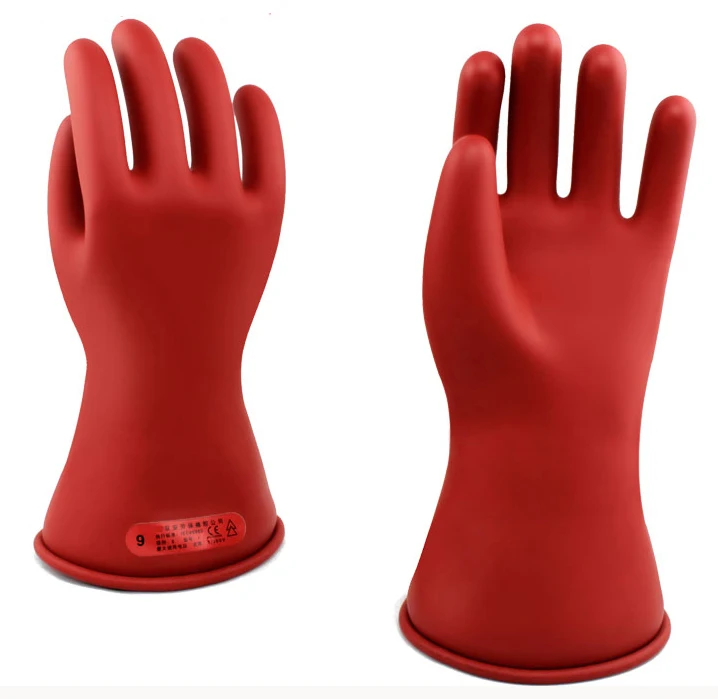 

5KV Electric Service Work Gloves Class 0 Latex Rubber Insulating Gloves