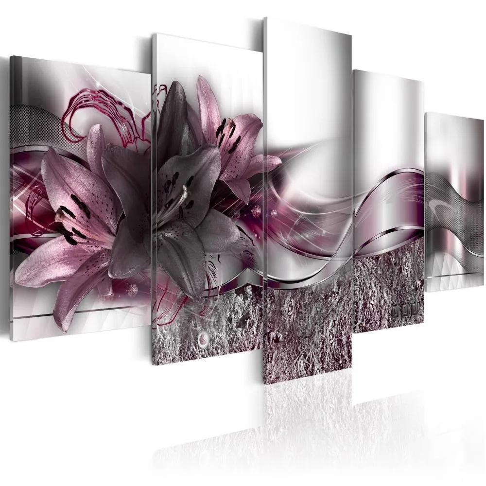 5 шт./компл.(без рамки) HD печати картина холст фиолетовый плакат с орхидеей цветы Настенная картина Современный домашний декор для стен Подарки для любви