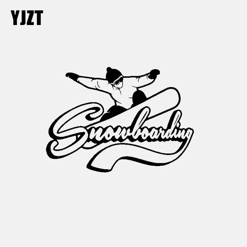 

YJZT 16.6CM*11.6CM Fashion Decal SNOWBOARDING MAN Black Silver Vinyl Car Sticker Graphical C11-1648