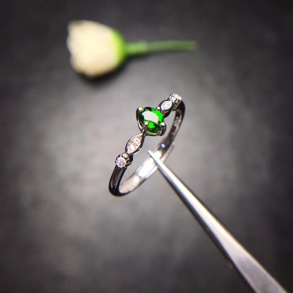 Women's Natural Diopside Rings for Lady , 925 Sterling