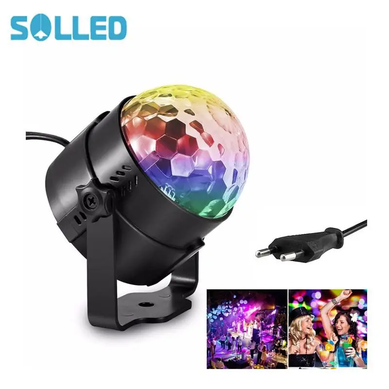SOL светодиодный 3 Вт RGB Вращающийся светильник магический шар сценический для