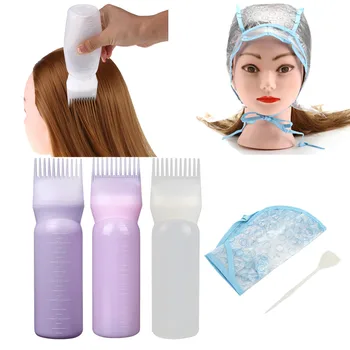 

TOP 100% Brand New High Quality Hair Dye Bottle Hat Applicator Brush Dispensing Salon Hair Coloring Dyeing Set Dropshipping