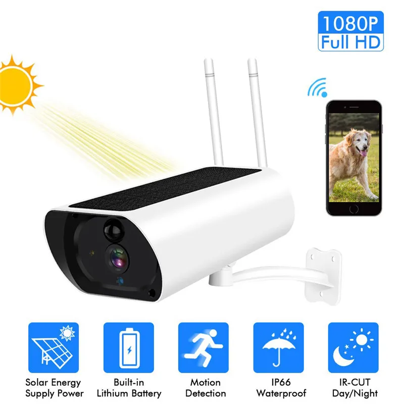 

Wireless Solar Outdoor WiFi IP Camera 1080P HD Security Surveillance Audio Professional Camera For Home Village Fish Pond Farm