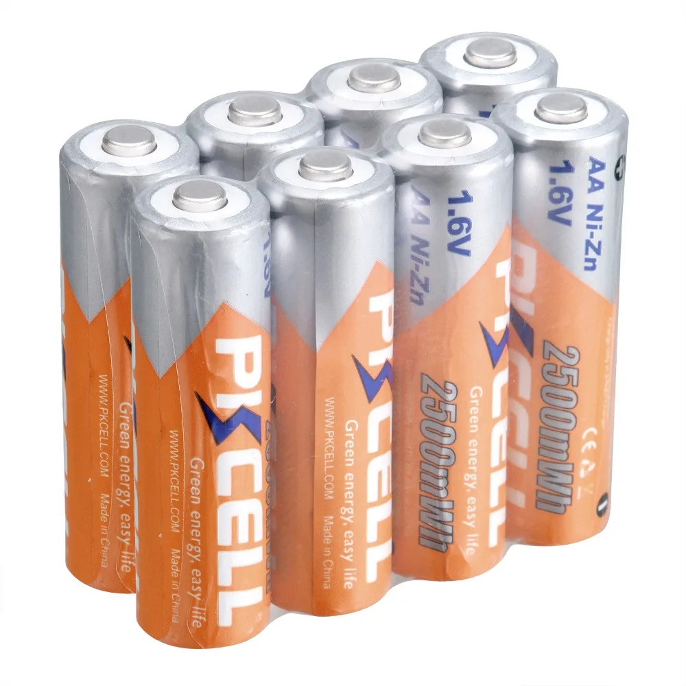 

8x PKCELL Rechargeable AA Battery 2500MA 1.6V 2A NiZN Ni-Zn Rechargeable Battery For RC Cell Toy